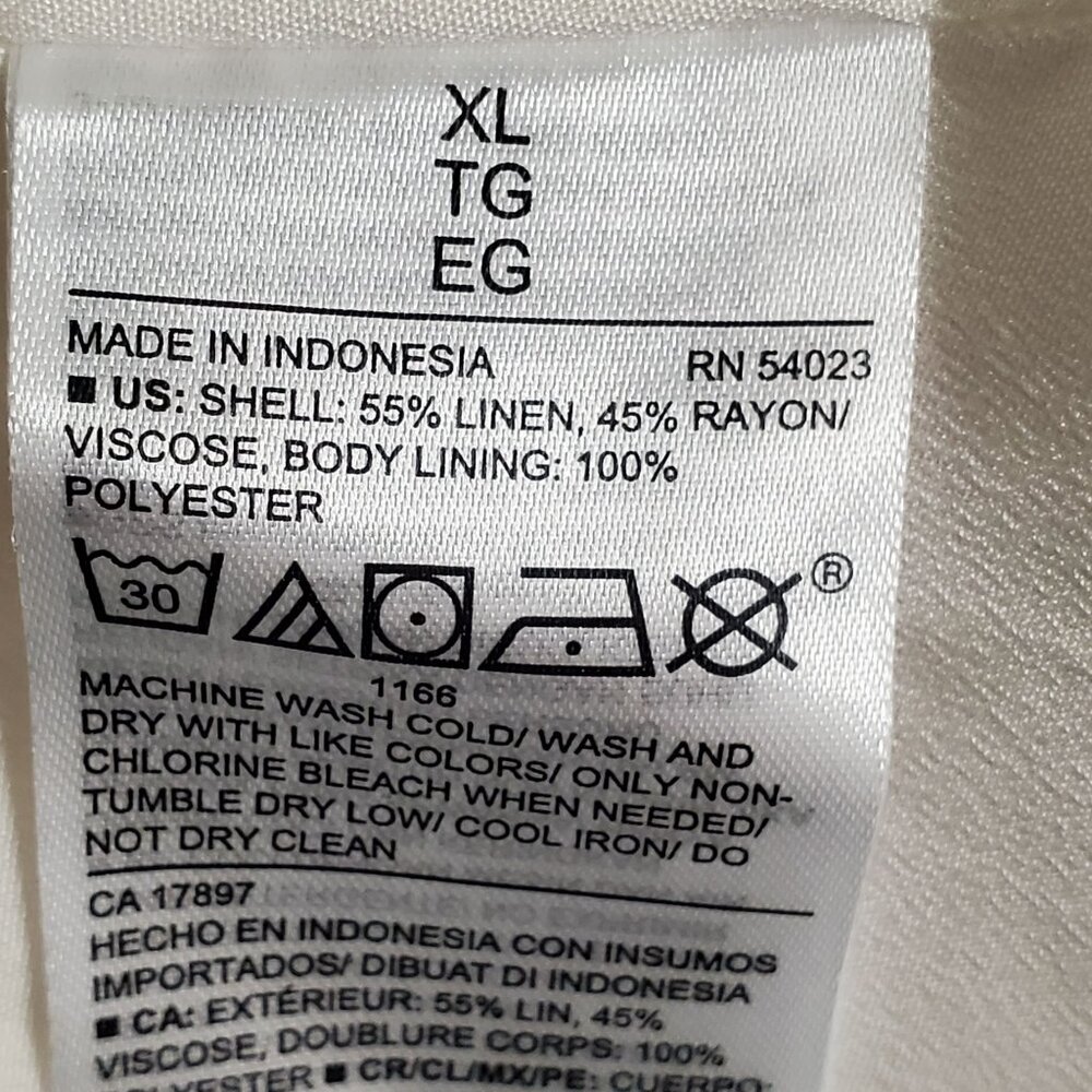 Old Navy Size XL Dress Ruffle Tank Smocked Back Linen Blend Knee Beachy Summer - Picture 5 of 8